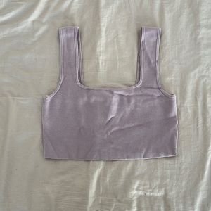 lilac knit crop top